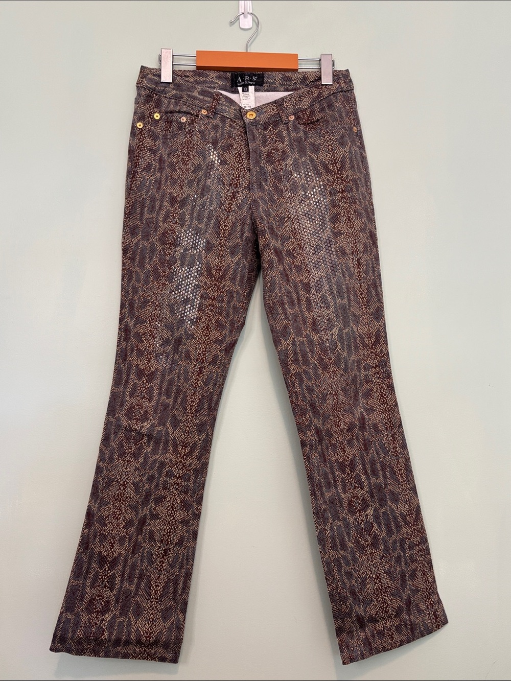 Vintage ABS Allen Schwartz Cavalli Style Snake Print Jeans (Size 10)